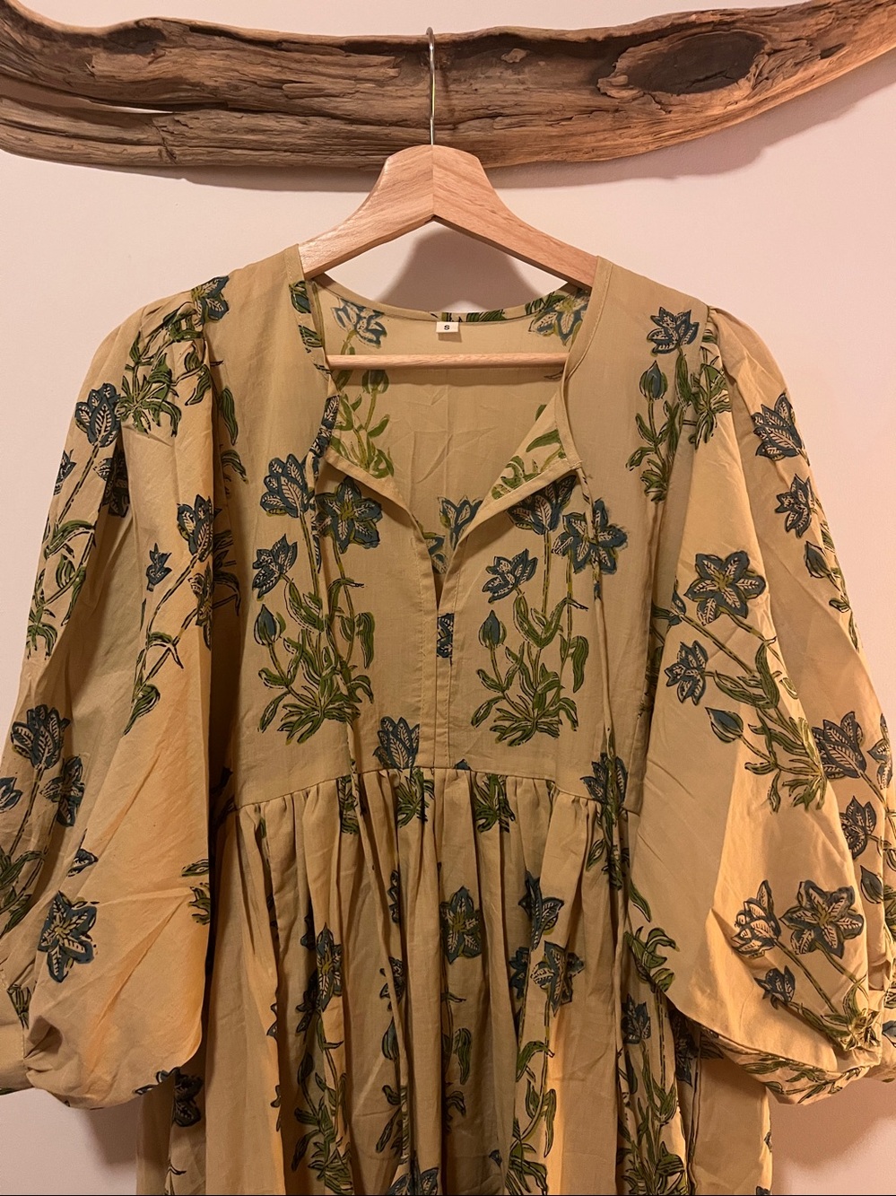 Floral Block Print Midi Dress made in India. ๐ฎ๐ณ - Picture 6 of 9
